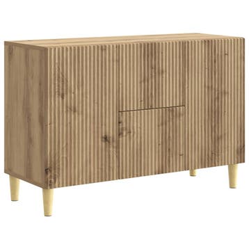 vidaXL Dressoir Artisanaal eiken 89 x 34,5 x 60 cm Bewerkt, Verzenden, Nieuw, Overige houtsoorten, Minder dan 50 cm