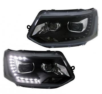 Koplampen VW T5 bus 09-15 LED Dagrijverlichting Zwart, Ophalen of Verzenden, Nieuw