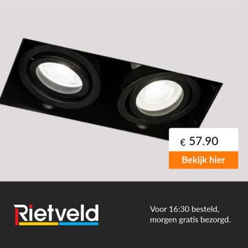 Rietveld-Inbouwspots-Zwart-Aluminium, Verzenden, Nieuw
