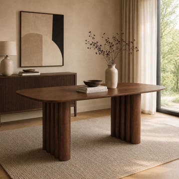 DS4U Kiro eettafel 200 cm - walnoot fineer, Ophalen of Verzenden, Nieuw
