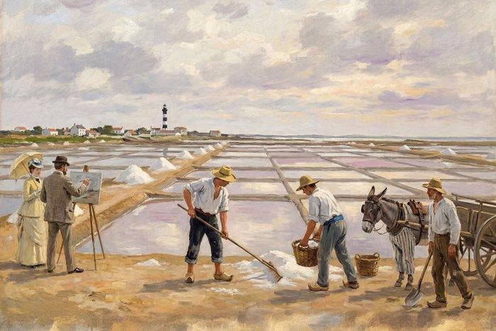 Le Yack - The Salt Harvesters — Light over the Marshes of, Antiek en Kunst, Kunst | Schilderijen | Modern