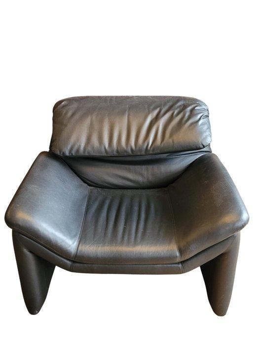 De Sede – Modell Hans Kaufeld – Ledersessel schwarz -, Antiek en Kunst, Antiek | Meubels | Stoelen en Banken