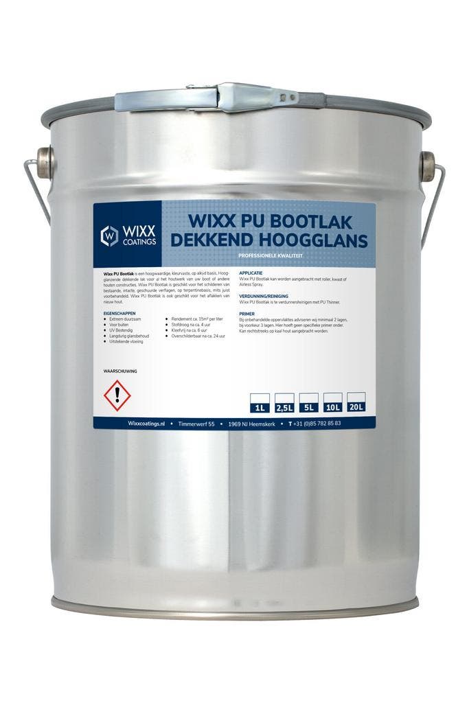 Wixx PU Bootlak Dekkend Hoogglans Wit 20L, Doe-het-zelf en Verbouw, Verf, Beits en Lak, Lak, Wit, Nieuw, 15 tot 20 liter, Verzenden