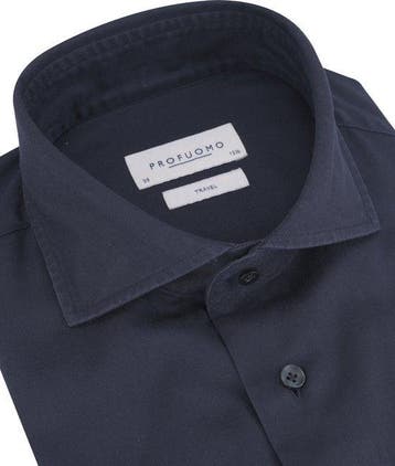 2dekans | Profuomo Travel Overhemd Heren - maat 37, Ophalen of Verzenden, Zo goed als nieuw, Blauw, Profuomo
