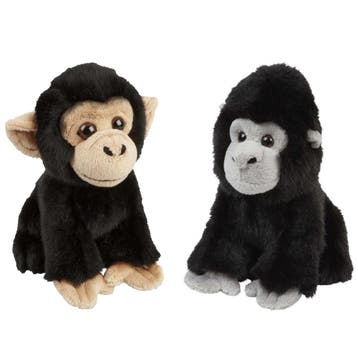 Apen knuffel set 2 stuks - gorilla en chimpansee - 18 cm, Verzenden, Nieuw
