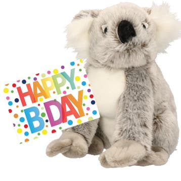 Koala beer knuffel - pluche - 25 cm - met verjaardagskaart, Verzenden, Nieuw