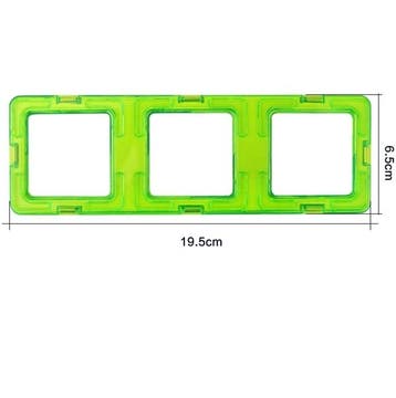magnetisch bouwblok - los onderdeel - drie vierkant, Verzenden, Nieuw
