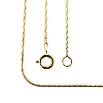 Gouden slangenschakel ketting, Ophalen of Verzenden, Gebruikt, Goud, Goud