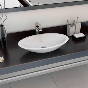 vidaXL Wastafel 59,3x35,1x10,7 cm mineraal gegoten/marmer, Verzenden, Nieuw