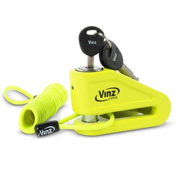 VINZ Baretti Schijfremslot ART4 - Fluor geel, Verzenden, Nieuw