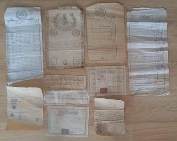 Voetenbank (10) - Papier - Ottomaanse documenten, Antiek en Kunst