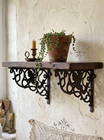 Decoratief ornament (2) - Set of 2 Cast Iron Angel Wall