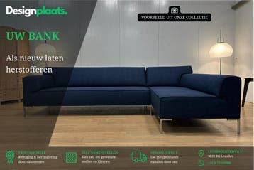 Designbank Vakkundig Herstoffeerd, Huis en Inrichting, Banken | Bankstellen, Ophalen, Nieuw