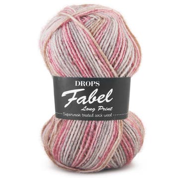 DROPS Fabel Long Print - 623 rose mist - Wol Garen, Hobby en Vrije tijd, Ophalen of Verzenden, Nieuw
