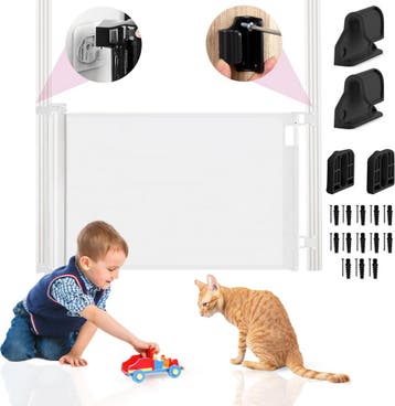 Oprolbaar Traphekje met stickerfunctie - Veiligheidshekje -, Kinderen en Baby's, Traphekjes, Ophalen of Verzenden, Zo goed als nieuw