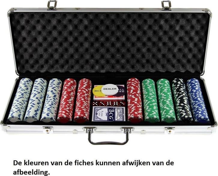 Poker Koffer (500 stenen) | HOT Games - Spelonderdelen, Hobby en Vrije tijd, Gezelschapsspellen | Kaartspellen, Nieuw, Verzenden
