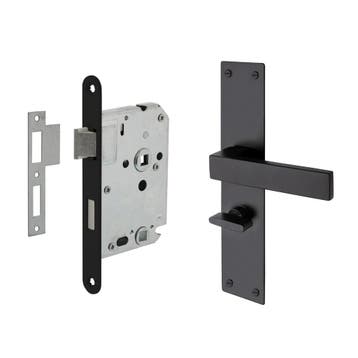 Deurbeslag set Nova op schild met toilet-/badkamer sluiti..., Ophalen of Verzenden, Nieuw, IJzer, Klink of Kruk