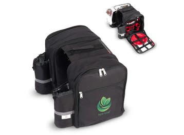 Toppoint Dubbele picknick fietstas - 40 x 14 x 32 cm - Zwart, Verzenden, Nieuw