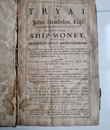 John Hampden - The Tryal of John Hambden, Esq; in the Great, Antiek en Kunst