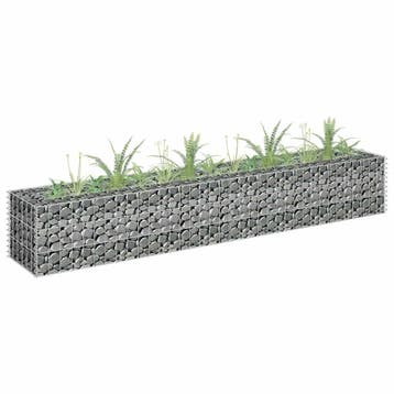 vidaXL Gabion plantenbak verhoogd 180x30x30 cm, 100 cm of meer, Verzenden, Nieuw, Metaal