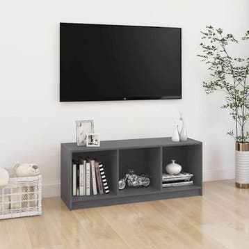 vidaXL Tv-meubel 104x33x41 cm massief grenenhout grijs, Minder dan 50 cm, Verzenden, 100 tot 150 cm, Nieuw