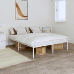 vidaXL Bedframe metaal wit 160x200 cm, Huis en Inrichting, Slaapkamer | Bedden, Verzenden, Wit, 200 cm, Metaal