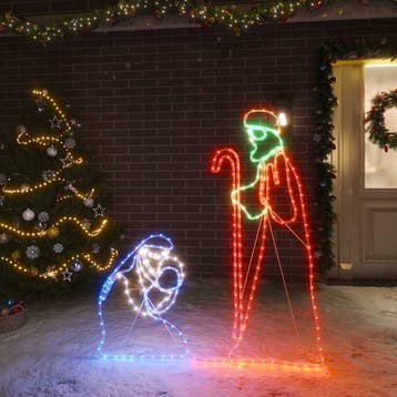 vidaXL Kerstfiguren Jozef en Maria met 264 LEDs 40x55 en, Verzenden, Nieuw