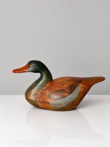 Lokeend - Vintage Hand-Carved Mallard – Folk Art Working