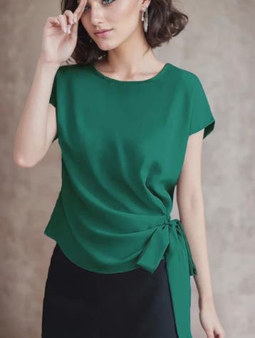 Dames Blouse met Strikdetail en Korte Mouwen - Stijlvol Zome, Kleding | Dames, Blouses en Tunieken, Verzenden, Nieuw