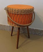 Naaidoos - Hout, Kunststof - Vintage opbergruimte