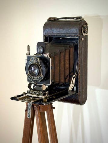 Kodak Serie 3 A with original wooden tripod Analoge camera, Nieuw