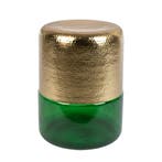 *WOONWINKEL* Dutchbone Cave Gouden Bijzettafel Met Groen Gla, Huis en Inrichting, Tafels | Bijzettafels, Verzenden, Nieuw