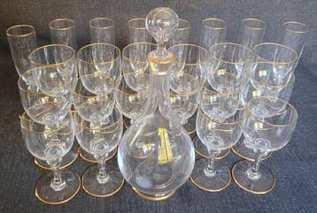 Baccarat - Drinkset (28) - Model Perfectie - Kristal, Goud -