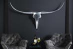 Modern design wanddecoratie BULL XL 120cm zilver aluminium, Huis en Inrichting, Ophalen of Verzenden, Nieuw