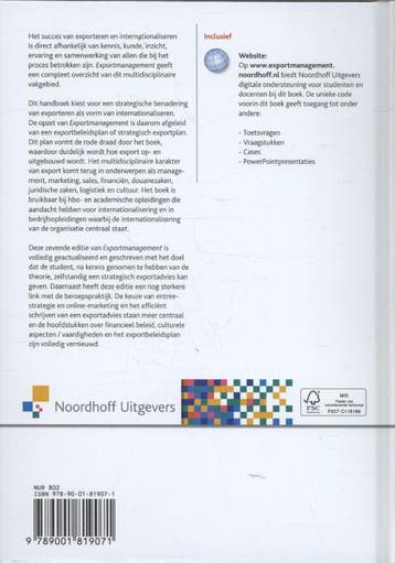 Exportmanagement / Vast Boek / Noordhoff 9789001819071, Boeken, Verzenden, Zo goed als nieuw, Hans Veldman