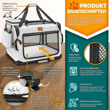 Reisbench hond - Draagtas hond - Transportbox - 50x34x34 cm-, Verzenden, Zo goed als nieuw