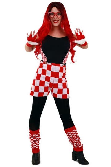 Gebreide onderbroek rood/wit geblokt Brabant unisex, Verzenden, Nieuw