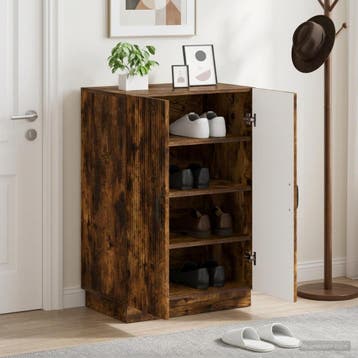 vidaXL Schoenenkast HOORN 59,5 x 39,5 x 87 cm Bewerkt hout, Verzenden, Nieuw