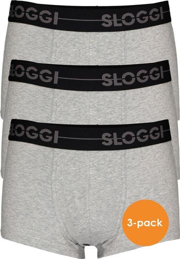 sloggi - Maat L men Go Heren Hipster 3-pack - Lichtgrijs, Verzenden