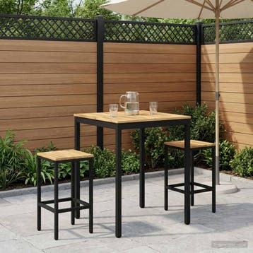 vidaXL Tuinbar Tafel Wit en zwart 80 x 80,5 x 105 cm, Verzenden, Nieuw