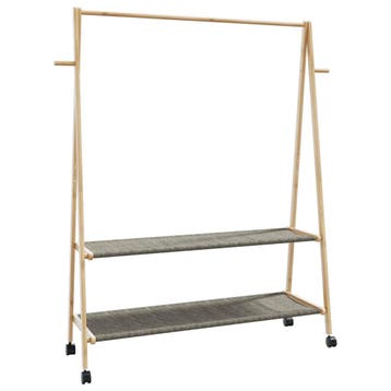 vidaXL Kledingrek met schappen en wielen 132x45,5x155,5 cm, Verzenden, Nieuw
