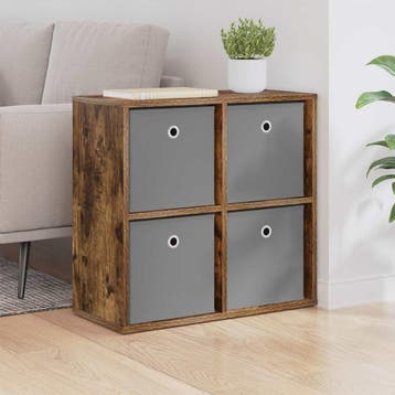 vidaXL Dressoir Gerookt eiken 59,5 x 27 x 57 cm, Verzenden, Nieuw, 50 tot 100 cm, 25 tot 50 cm