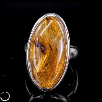 Natuurlijke rutielkwarts cabochon vintage-ring 65,55ct-