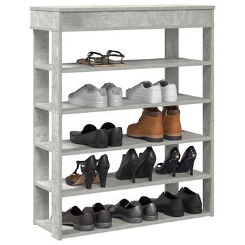 vidaXL Schoenenrek 80x30x98 cm bewerkt hout betongrijs, Huis en Inrichting, Kasten | Schoenenrekken, Verzenden, Nieuw