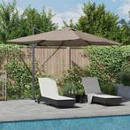 vidaXL Parasol Taupe 352 x 251 x 265 cm Polyester en, Tuin en Terras, Parasols, Verzenden, Nieuw, 2 tot 3 meter