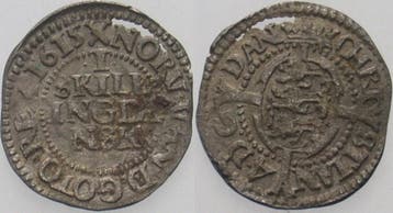 1 Skilling 1615 Denmark Christian Iv 1588-1648, Postzegels en Munten, Verzenden