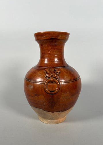 Oud-Chinees, Han-dynastie Hu-ware van aardewerk met bruin
