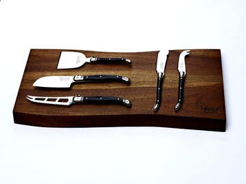 Laguiole - 5x Cheese knives - Wood Serving Board - Acacia