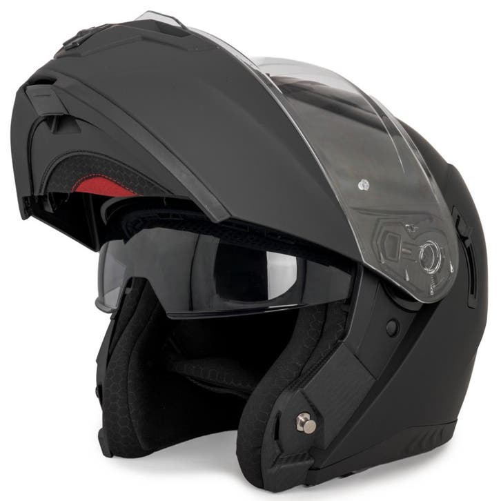 VINZ Pasco Systeemhelm - Mat Zwart, Motoren, Kleding | Motorhelmen, L, Systeemhelm, Verzenden