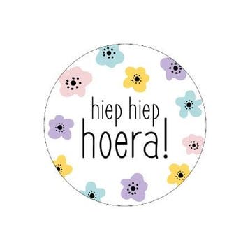 10x Sticker Hiep Hiep Hoera!   Bloemen (Stickers), Ophalen of Verzenden, Nieuw, Meerdere stickers